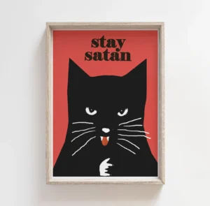 S710cd696dc914d0aac06c9dd214f5a4bW.webp Stay Satan! Black cat, czarny kot, original